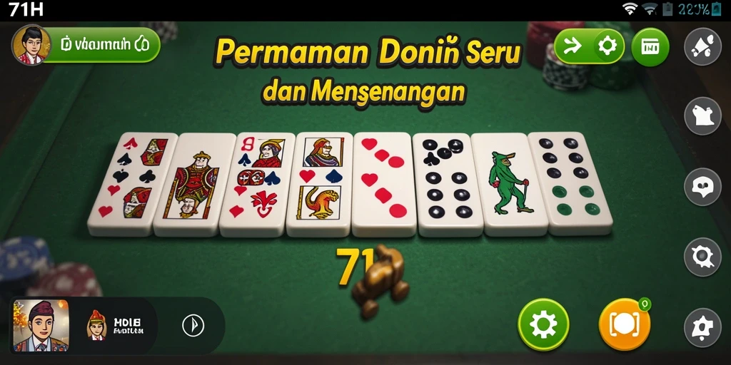 Tampilan gameplay Domino yang menarik dan menyenangkan di 71H.