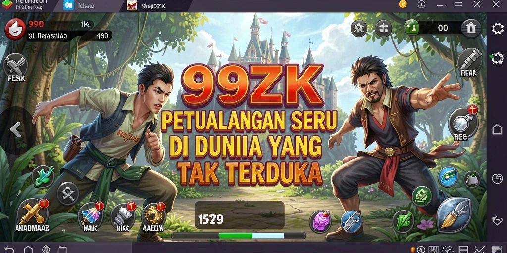 Screenshot gameplay 99ZK menampilkan momen petualangan yang mendebarkan.