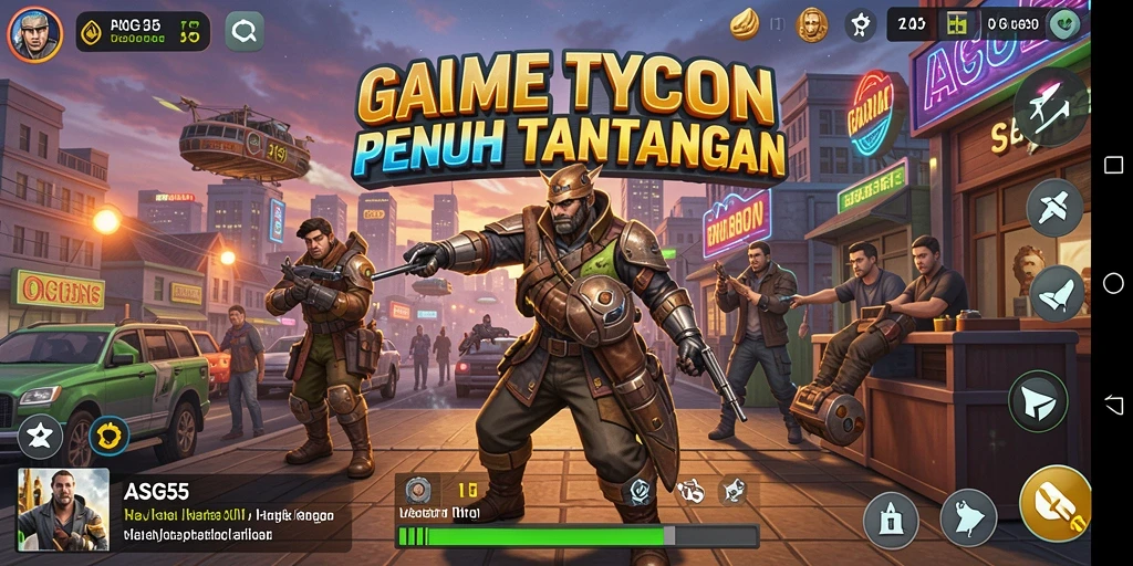 Tampilan gameplay menarik dari ASG55 yang menunjukkan simulasi bisnis.