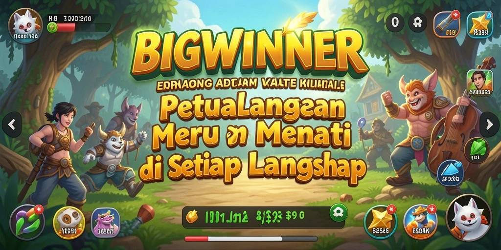 Gameplay seru BIGWINNER dengan tantangan petualangan.