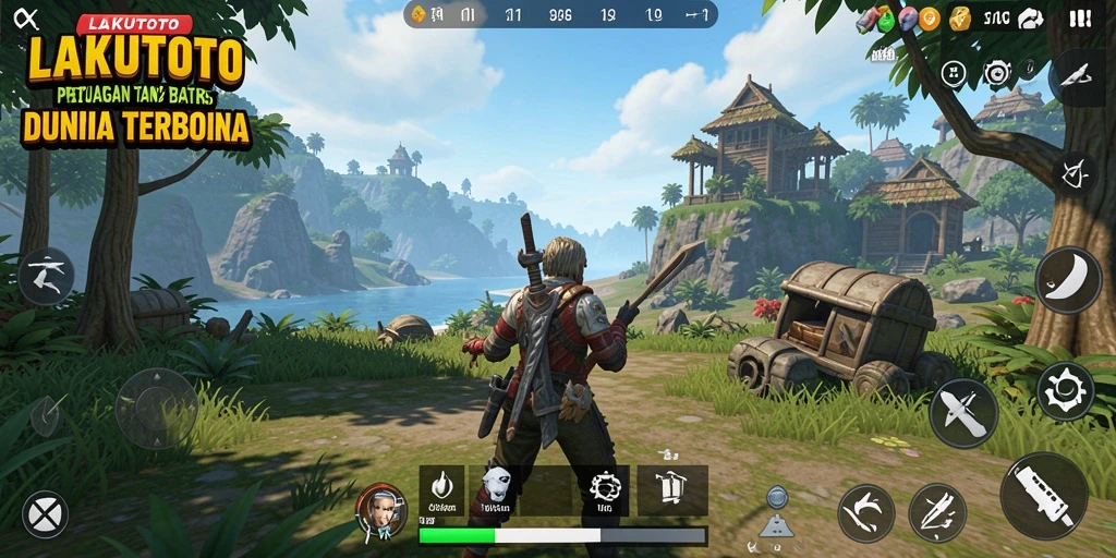 Screenshot gameplay menampilkan eksplorasi dunia yang luas dan beragam.