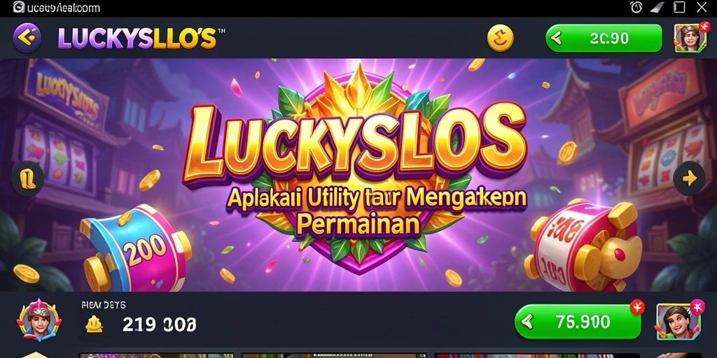Screenshot utama LUCKYSLOTS menampilkan tampilan antarmuka aplikasi Utility yang menarik.