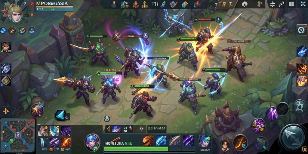 Tampilan gameplay seru dalam pertarungan MOBA MPO88ASIA.