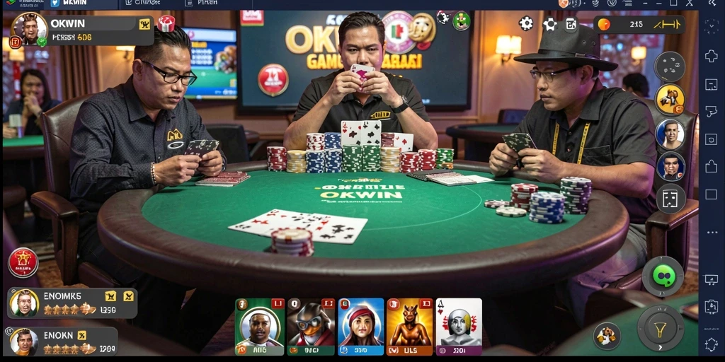 Gameplay seru dan menegangkan saat bermain poker di OKWIN.