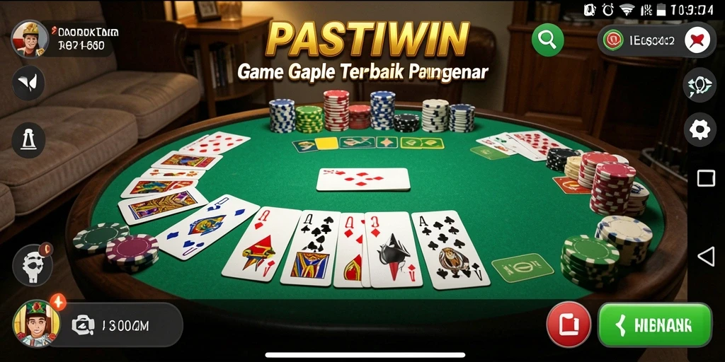 Tampilan gameplay Gaple yang seru dan interaktif di PASTIWIN.