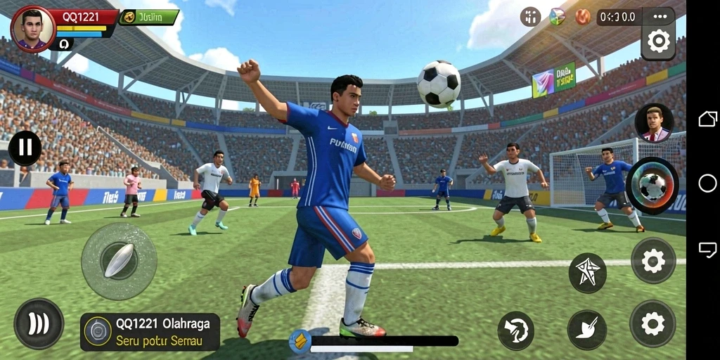 Gameplay menegangkan dalam QQ1221 yang memperlihatkan aksi olahraga.