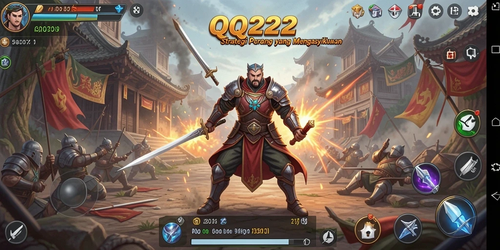 Tampilan gameplay yang menegangkan saat bertempur di QQ222.