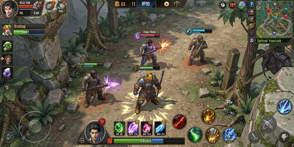 Tampilan menarik dari gameplay RP99 dalam dunia strategi.