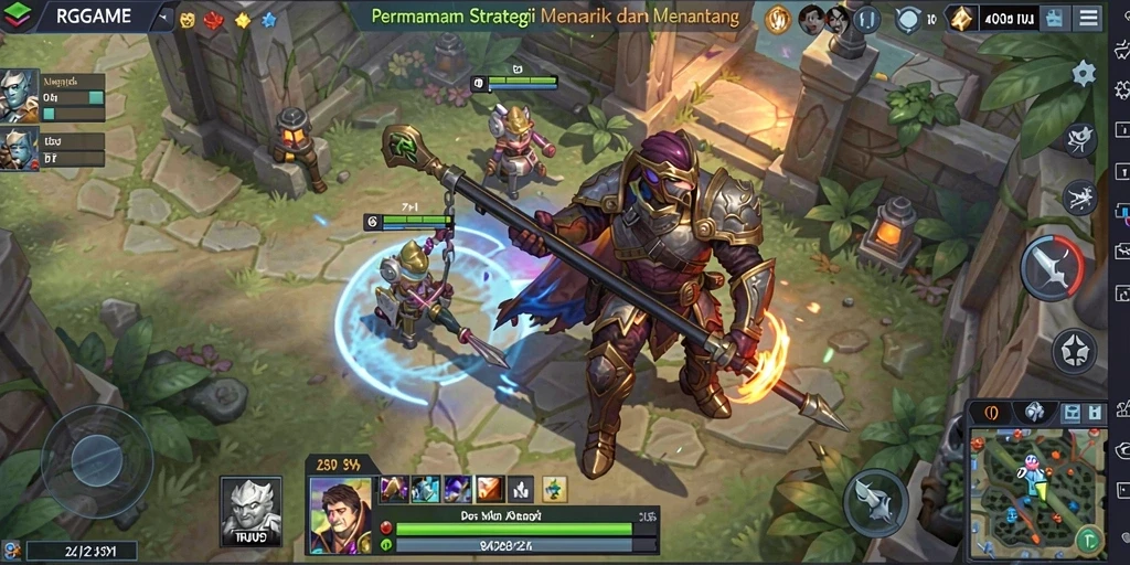 Tampilan gameplay RPGAME yang menunjukkan strategi dan taktik yang intens.