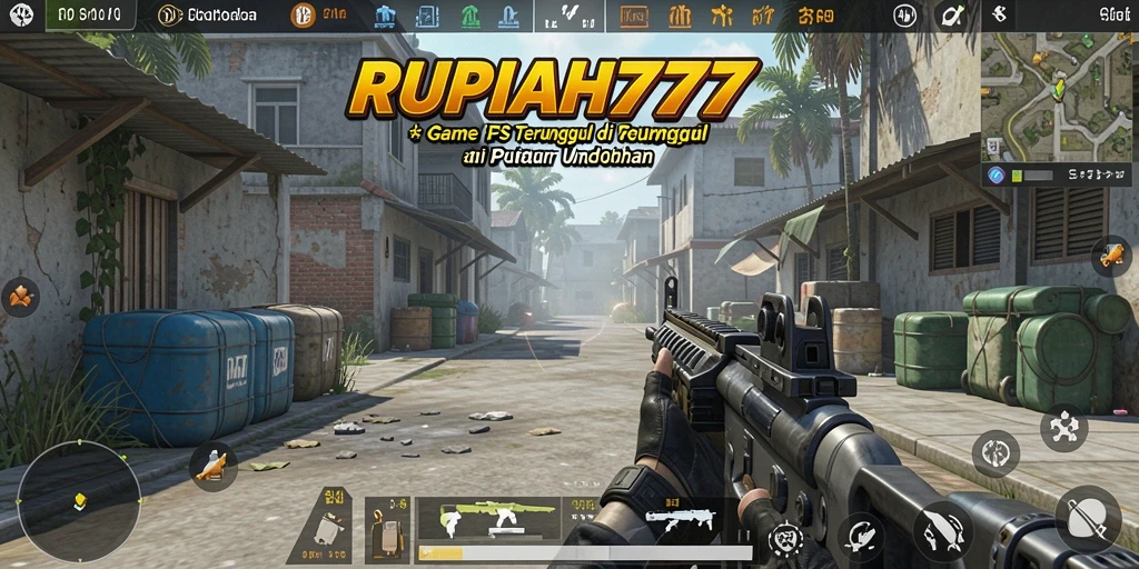 Tampilan dinamis permainan FPS RUPIAH777 yang penuh aksi.