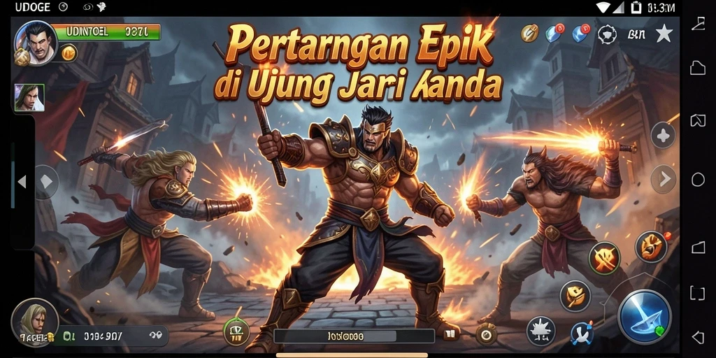 Tampilan mendebarkan gameplay pertarungan di UDINTOGEL.