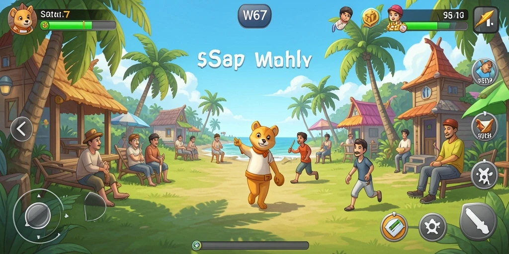 Screenshot utama W67 menampilkan momen gameplay seru dan penuh warna.