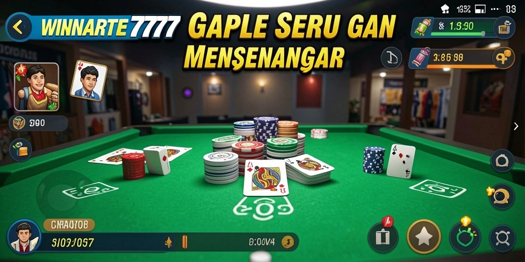 Screenshot WINRATE777 menunjukkan gameplay seru Gaple.